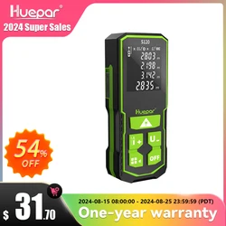 Huepar Misuratore di distanza laser 120M Roulette elettronica LCD Telemetro laser digitale Trena Metro Strumenti di test del righello del nastro di misurazione