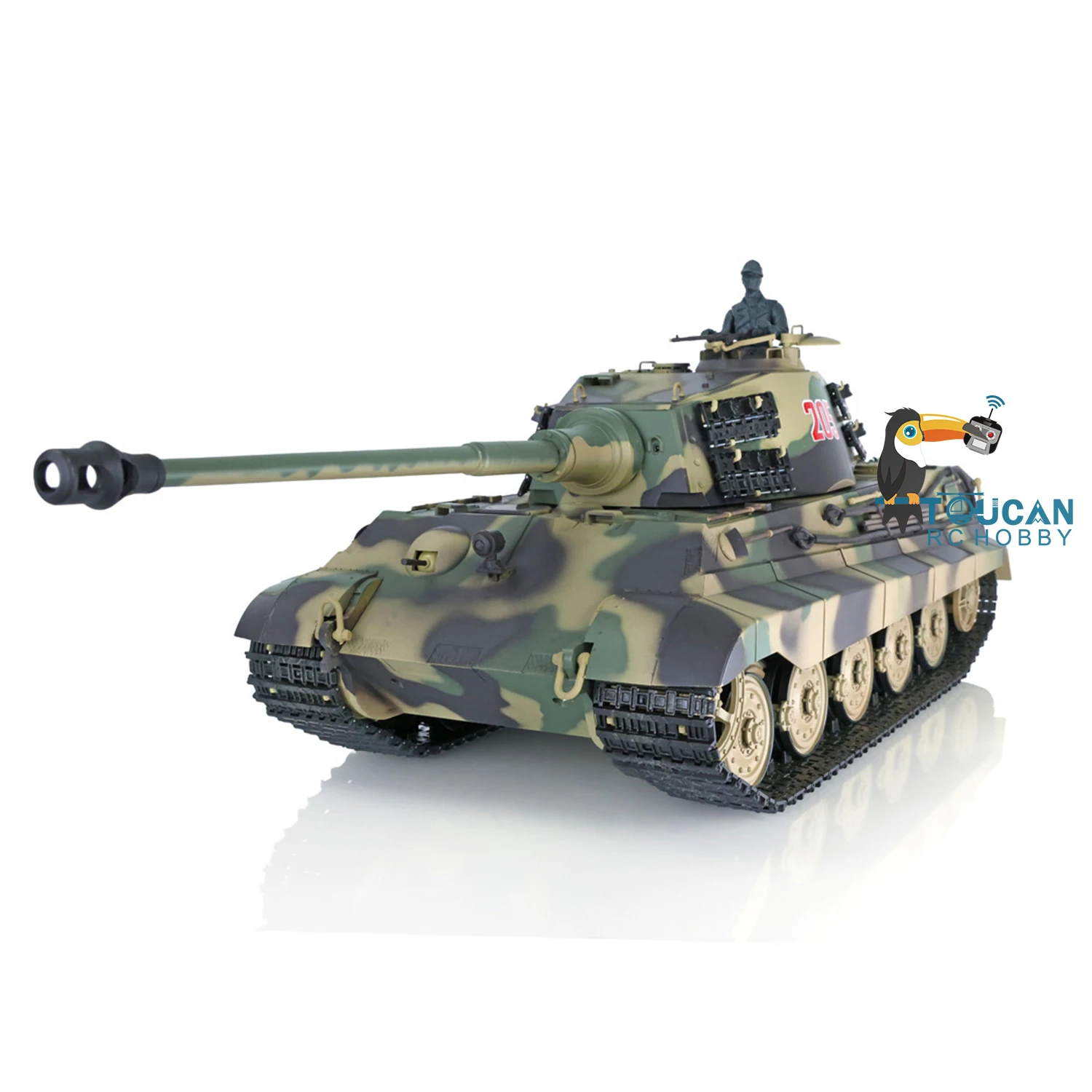 US Stock 2.4G Heng Long 1/16 RTR RC Tank 7.0 Plastic German King Tiger BB Shoots IR Battle Smoke Effect Model Toy 3888A TH17517