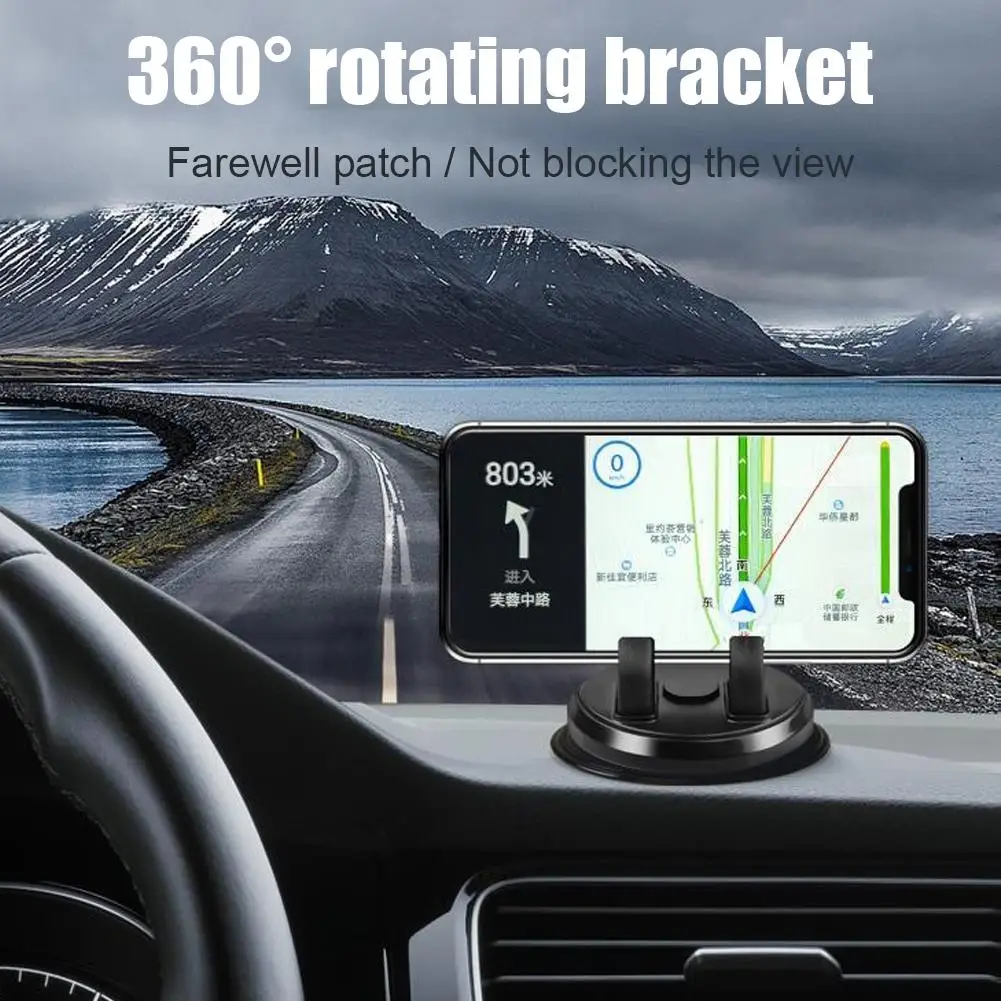 Suporte de telefone para painel de carro, 360 °   Suporte giratório do suporte do telefone celular para smartphones do carro e dispositivo GPS N8V0