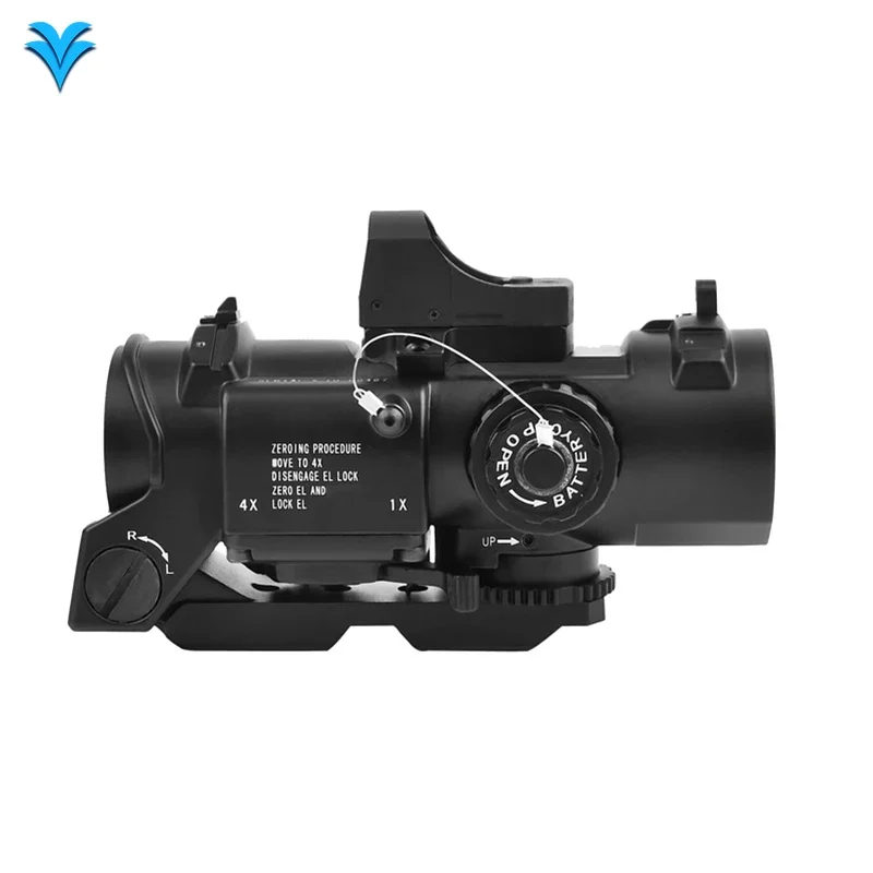 Luger 1x-4x Fixed Dual Purpose Scope With Mini Red Dot Scope Red Dot Sight for Outdoor Hunting