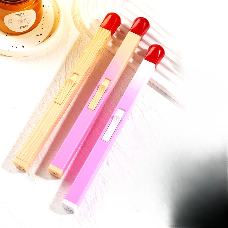 2026 Fashionable Match Stick Red Flame Inflatable Lighter Outdoor Household Long Handle Aromatherapy Candle Gas Ignition Tool