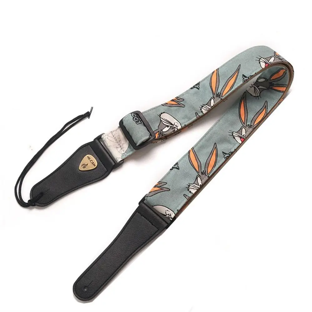 

Adjustable Guitar Strap Cute Animal Colorful Printed Electric Guitar Belt Extra Wide Music Hobby Guitar Shoulder Strap