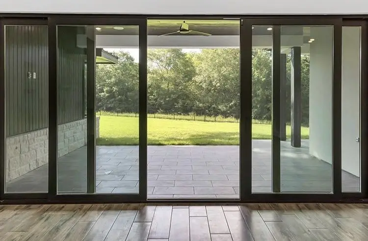 oo-Heavy-duty Sliding Glass Door with Aluminum Frame Clear Glass Sliding Door High-strength Sound Insulation with High Quality