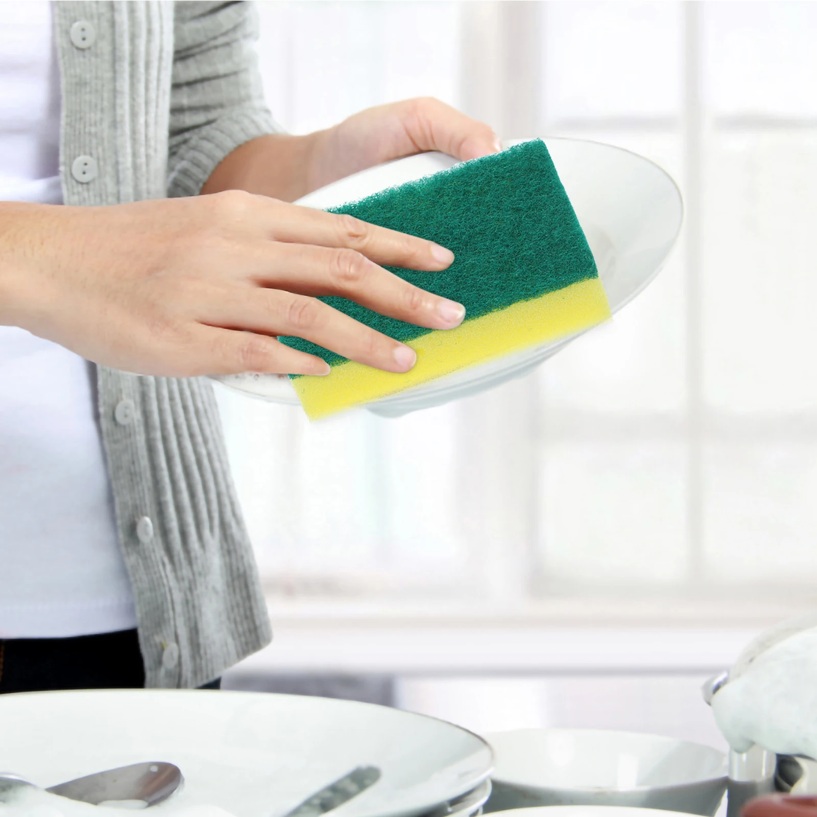 

20Pcs High-Density Kitchen Cleaning Sponges Durable Scouring Pads Dishwashing Sponge Cleaner 11x7x3cm Fast Bubbling