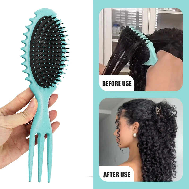 

Salon Home Styling Comb Curl Defining Bounce Hair Brush Barbershop Boar Bristle Comb Detangling Shaping Hairbrushes Professional