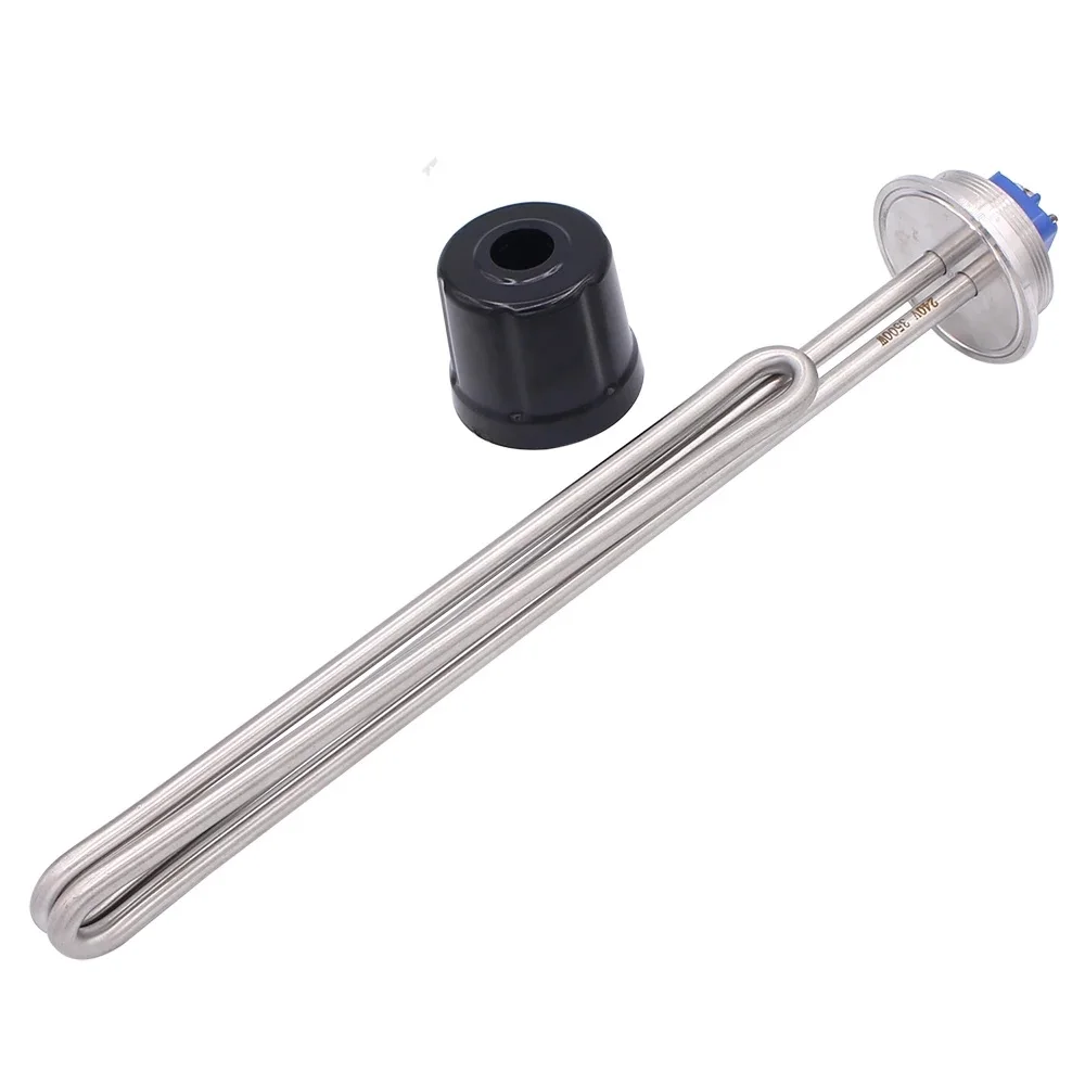 AIICIOO Immersion Heating Element 2 Inch Tri Clamp Brewing Heater 240V Electric Water Heater 2.5KW/3.5KW/4.5KW/5.5KW SUS304