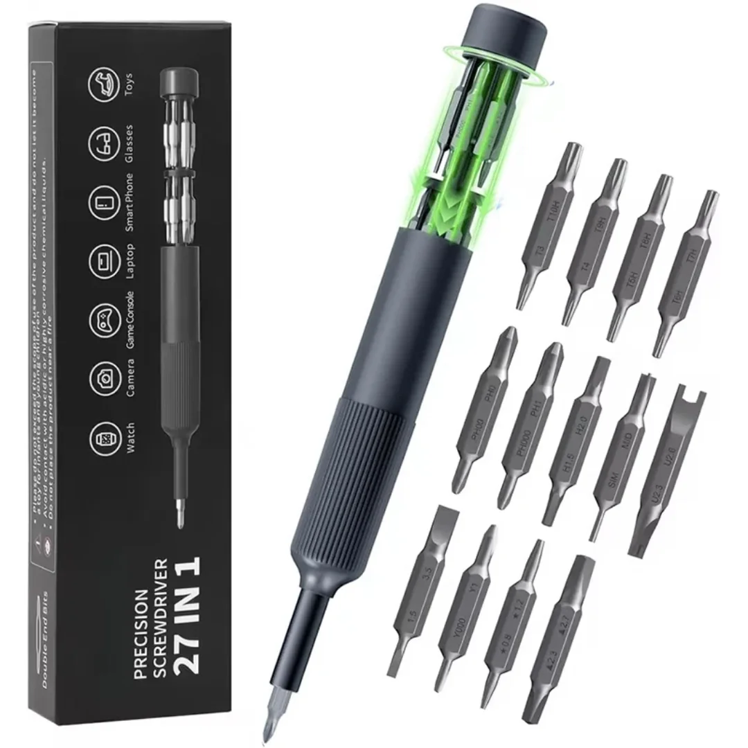 Precision Screwdriver Set Magnetic Bits Pen Style Manual Repair Tools Kit for Eyeglass Watch PC Jewelers Laptop iPhone