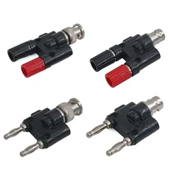 1pcs BNC Male Plug to 2X 4mm Dual Banana Female Jack Socket Binding Post RF Coax Coaxial Splitter Connector Adap