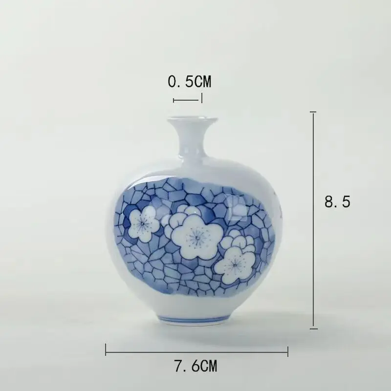 Blue and White Floral Porcelain Vase, China Vase Decorative Vase Jingdezhen