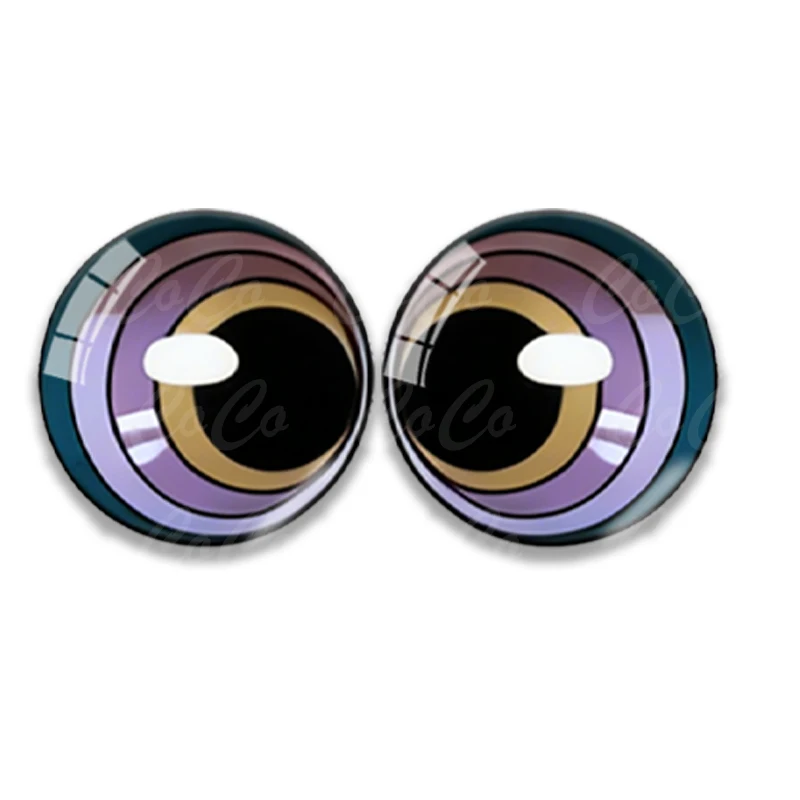 5ペア 8-25mm ガラスの目 DIY縫製人形クラフトアクセサリー用 光沢のあるラブキャットアイ ドラゴン恐竜の目 ラウンドカボション