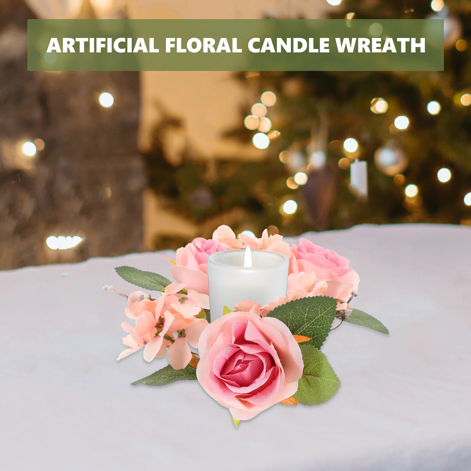 

Simulated Flower C Rings Wedding Wreath Decor Reusable Long Lasting Romantic Atmosphere Spring Table Centerpiece
