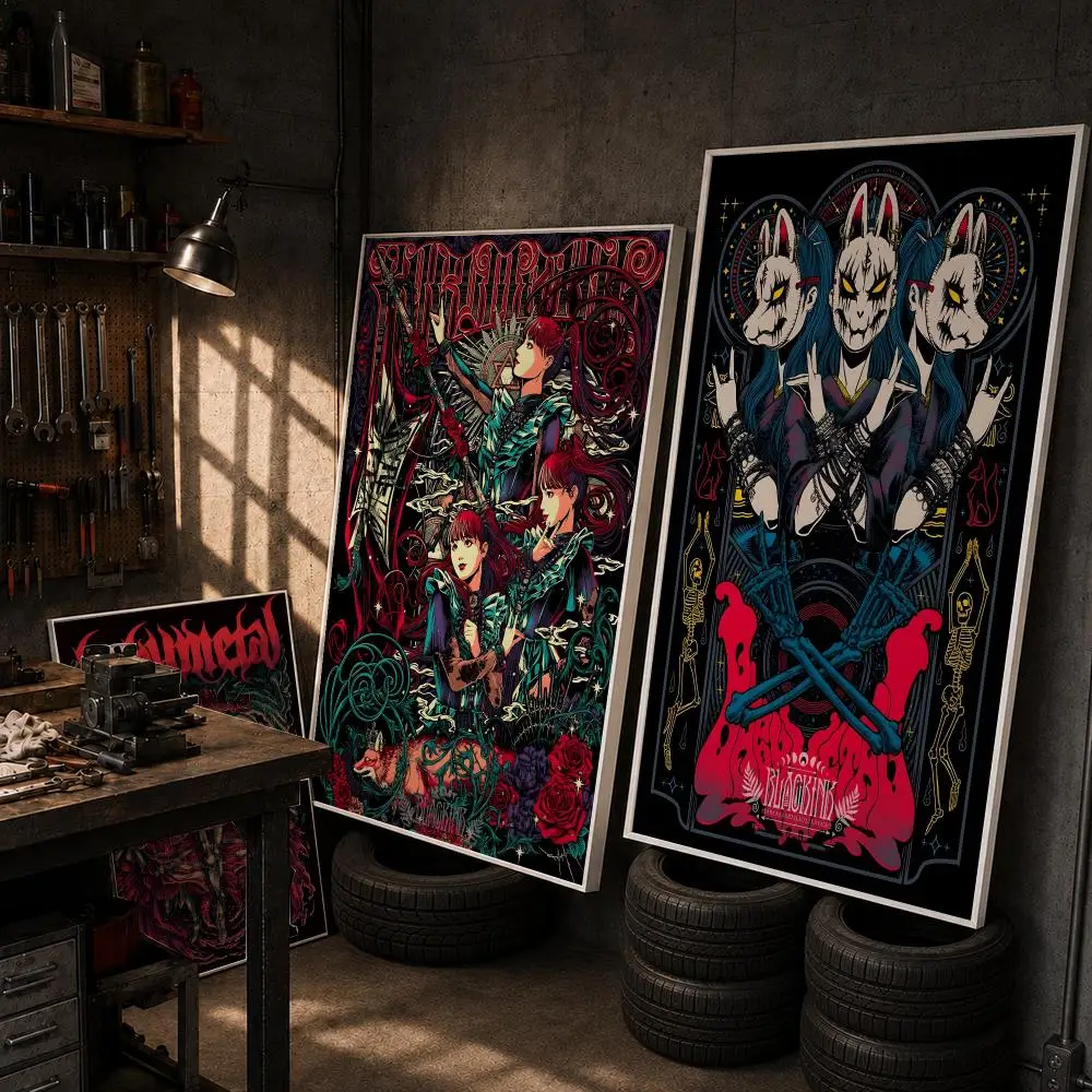 B-Babymetal Pop Group Music Star Poster HD Wall Art Home Decor Waterproof Print Bedroom Garage Party Gift