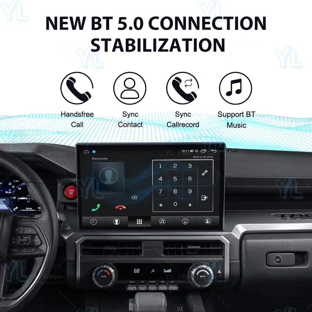

LY 14,6-дюймовый Android 13 CarPlay автомобильный радиоприемник для Toyota Tacoma 2024 сенсорный экран мультимедийная навигация автомобильные аксессуары DSP BT