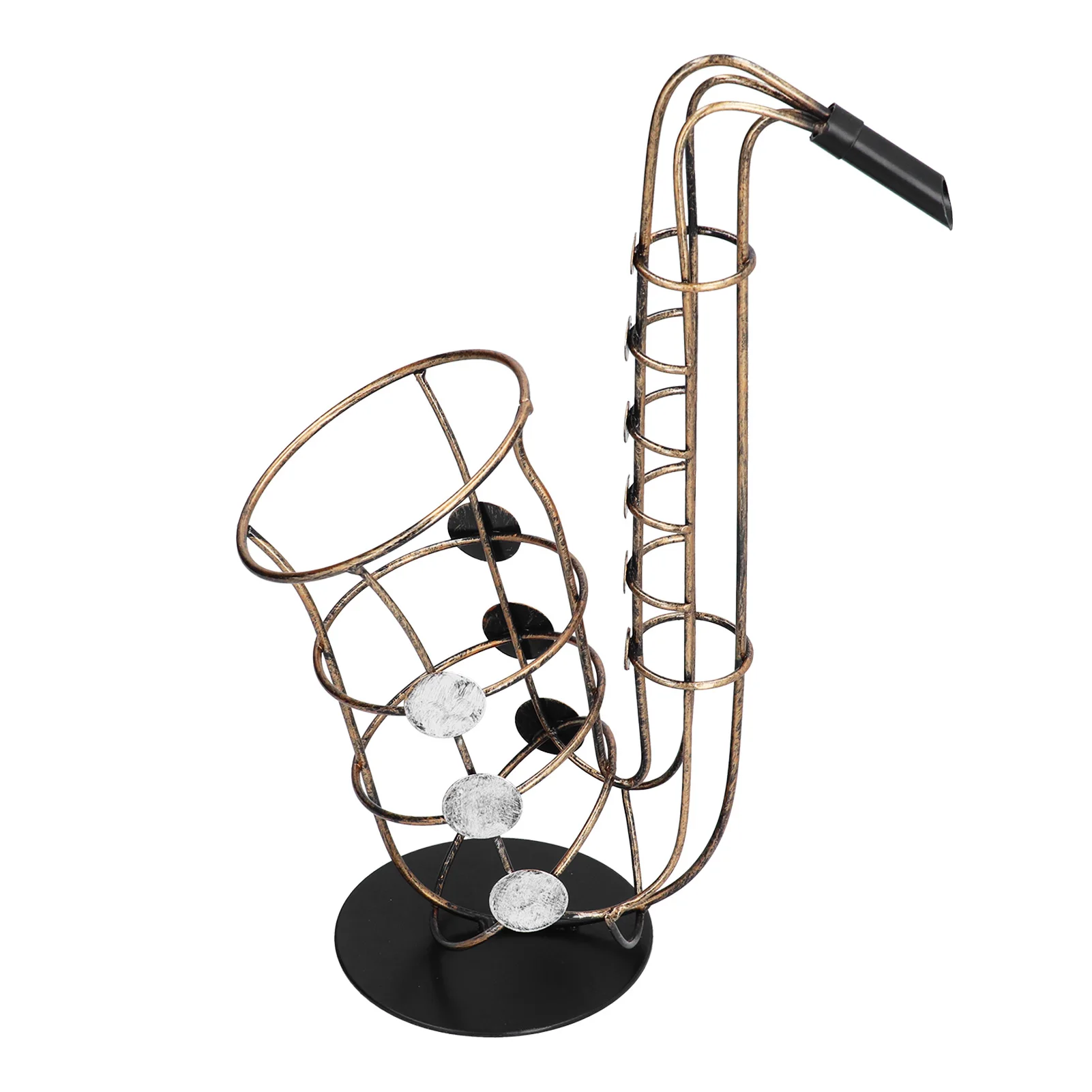 Wijnfleshouder Desktop Saxofoon Ornament Metalen Beeldjes Saxofoon Praktische Ambachten Woondecoratie Accessoires