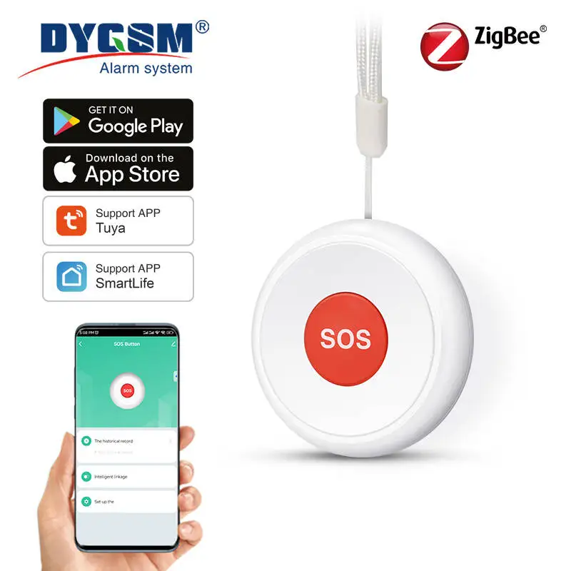 

Tuya ZigBee SOS аварийная ягодица для детей пожилого возраста, аварийный переключатель помощи, защита дома, управление через приложение Smart Life
