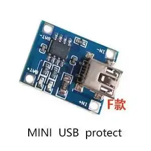 Type-c/Micro/Mini USB 5V 1A 18650 TP4056 Lithium Battery Charger Module Charging Board with Protection Dual Functions 1A Li-ion