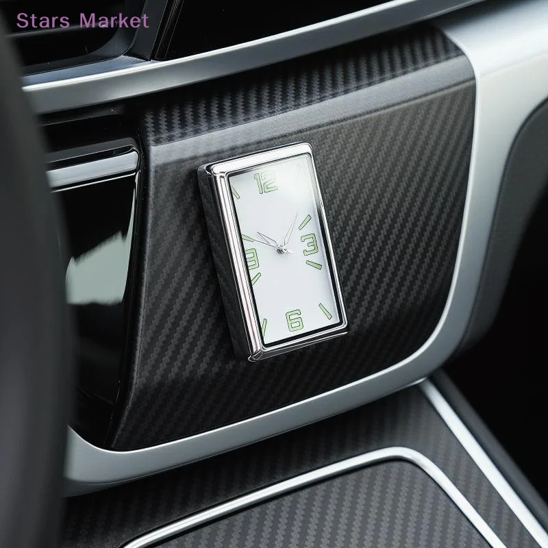 New  Car Air Conditioning Vent Electronic Quartz Clock Auto Fashion Square Vertical Luminous Digital Car Clock