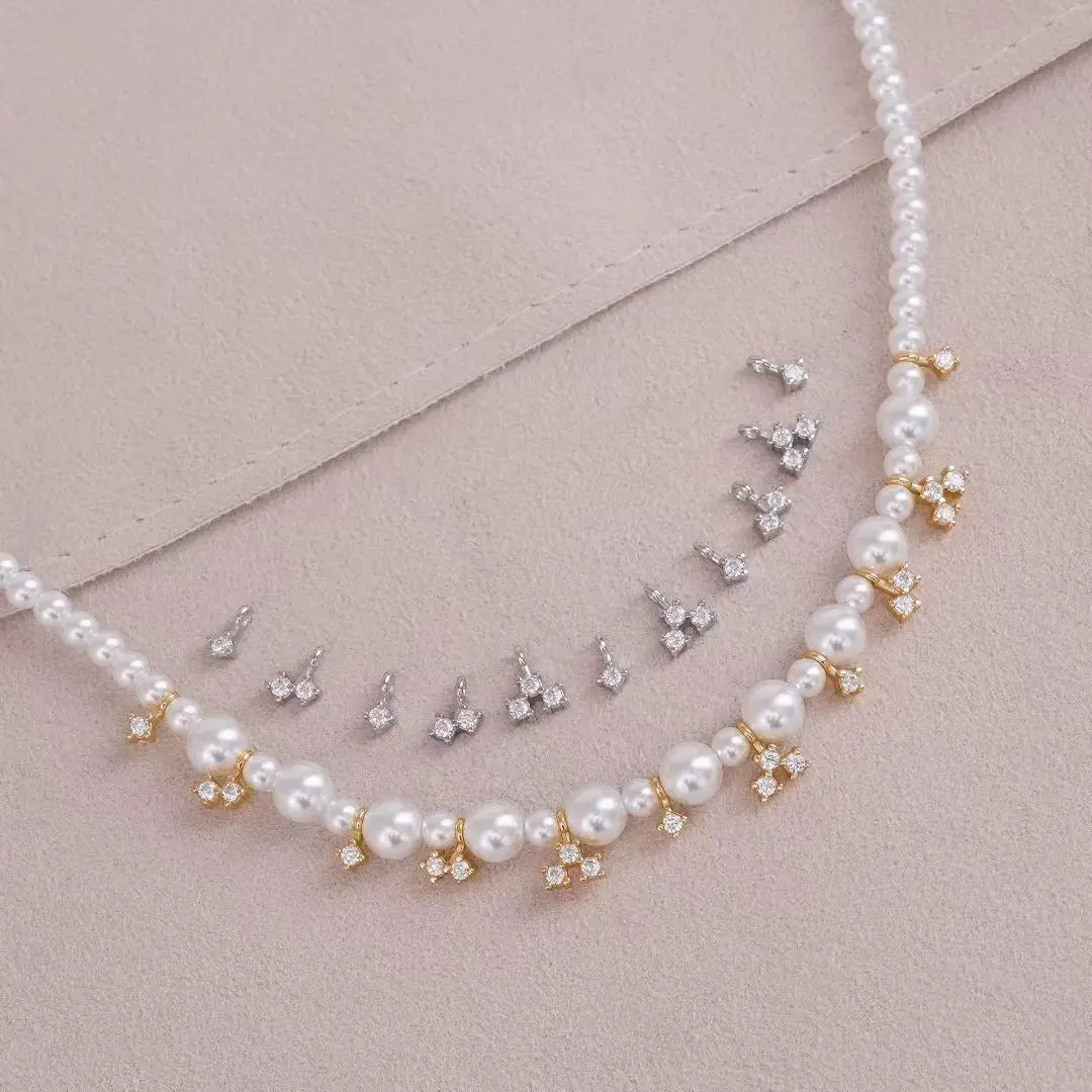 

Wholesale S925 Sterling Silver Necklace Pendant Clasps and Hooks Jewelry Accessory Parts Settings for 3-6mm Pearls Beads