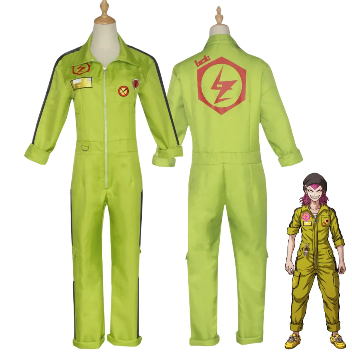 

Anime Kazuichi Souda Cosplay Costume Green Long Sleeves Jumpsuits Work Uniforms Adult Man Woman Halloween Carnival Suit