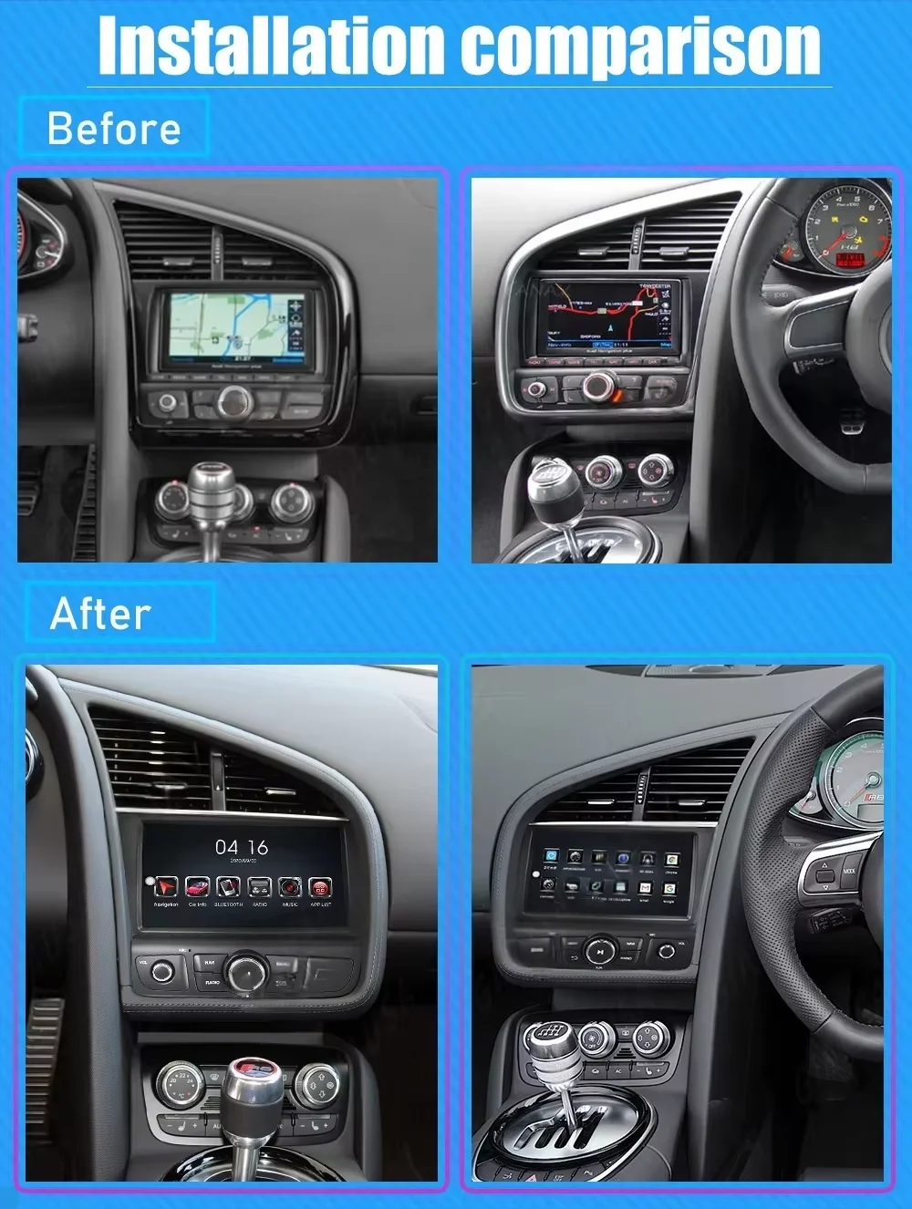 Android 13 Screen For Audi R8 Spyder V8 V10 Carplay Car GPS Navigation Auto Stereo Head Unit Multimedia Player Car Radio Music