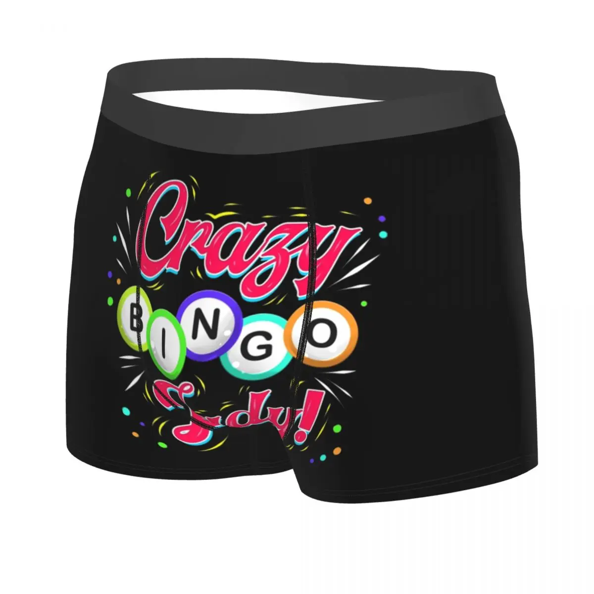 Custom Lucky Game Crazy Bingo Lady Gambling Player Underwear Men Stretch Boxer Briefs