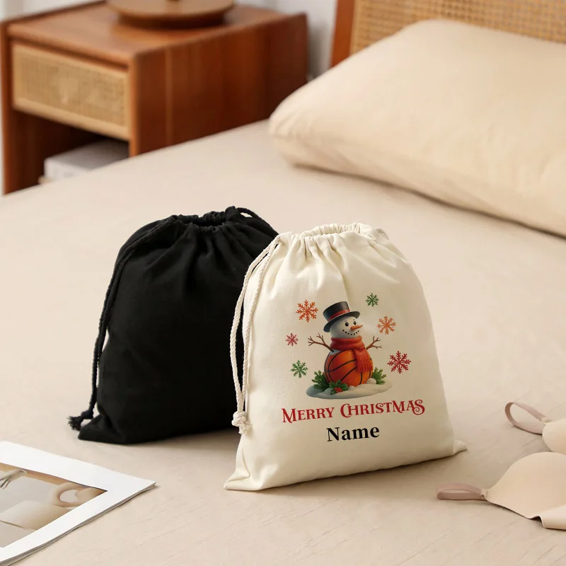 Borsa personalizzata con coulisse beige da calcio Nome personalizzato Regali di Natale di Natale Regalo sportivo per madre, sorella, fidanzata