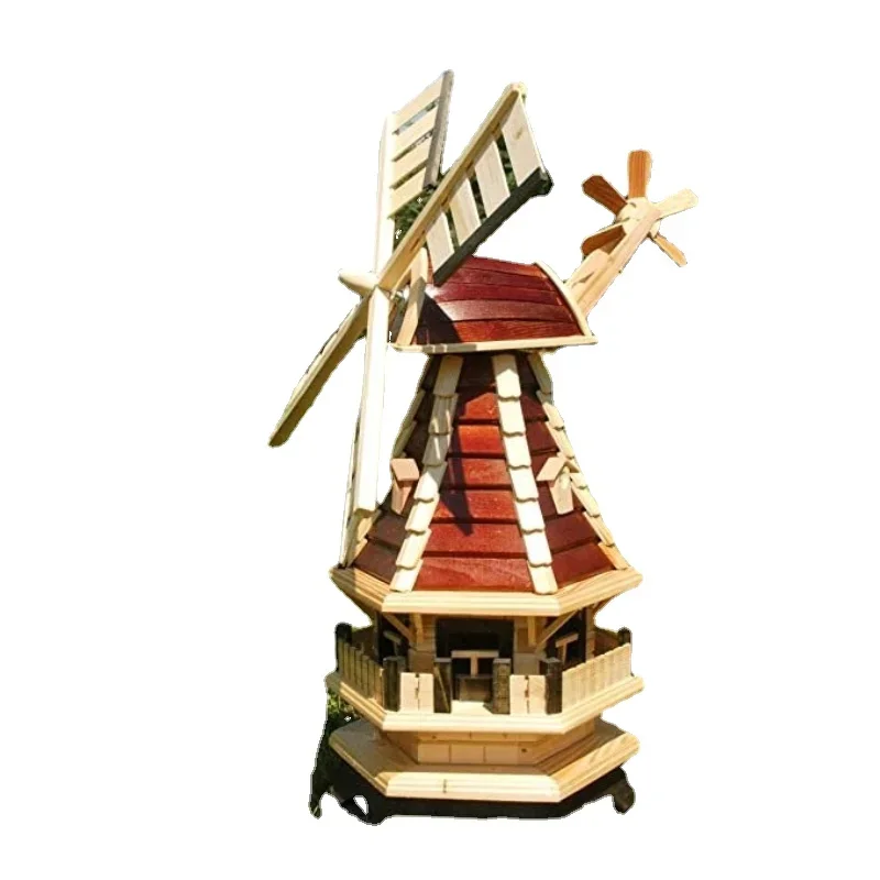 eco-friendly creative Vietnam wooden small windmill country style outdoor home decor