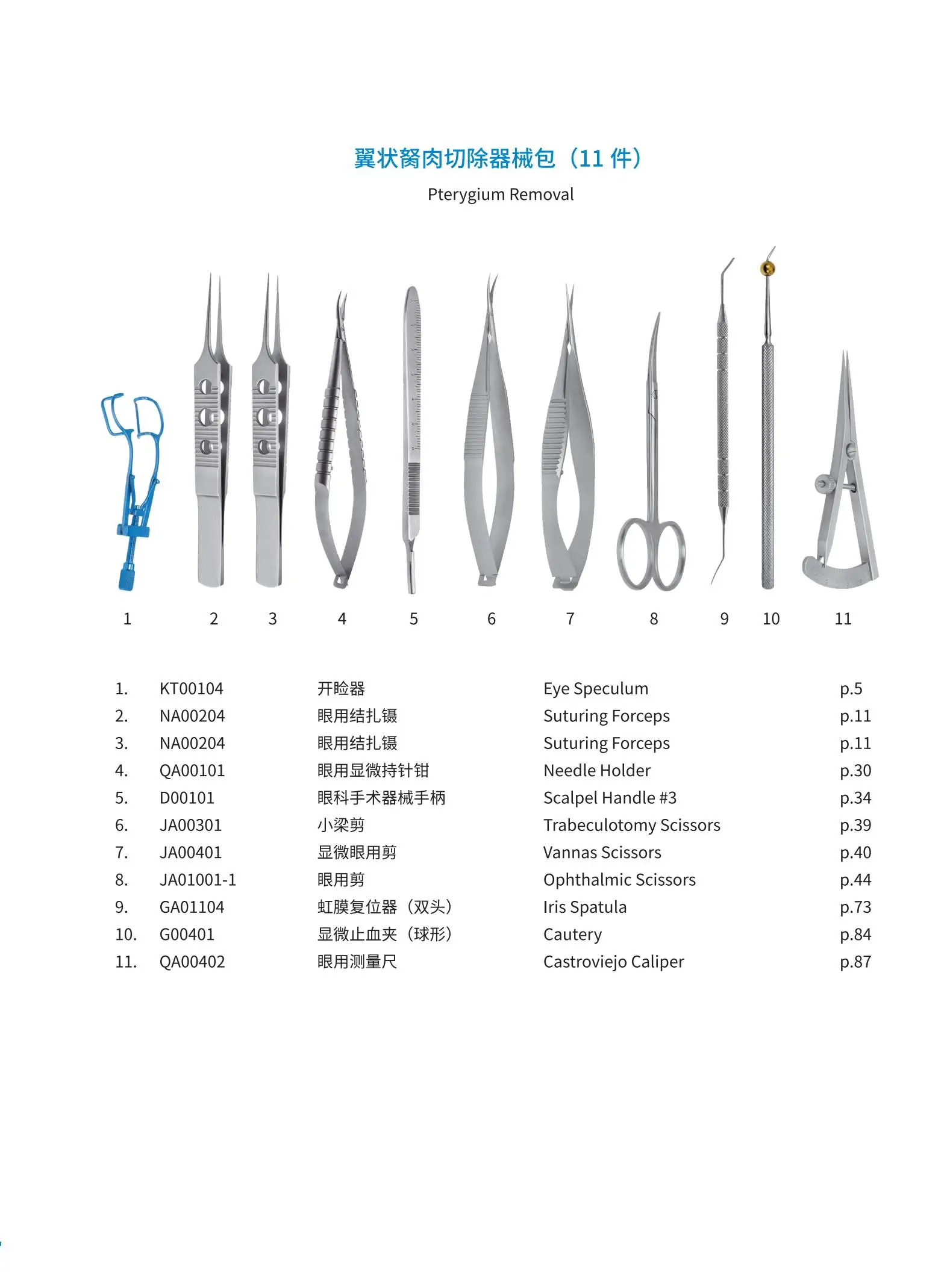 Set Instrumen Mikro Bedah Mata Glaucoma (14 Buah) Set Instrumen Mikro