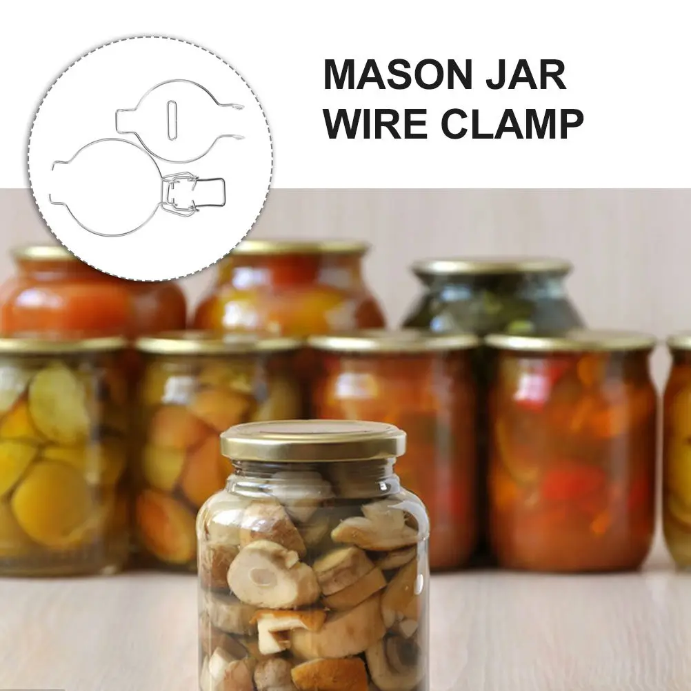 12Pcs Metal Wire Jar Buckles Stainless Steel Airtight Sealing Clamp for Wide Mouth Glass Jars Canning Storage Leak Proof