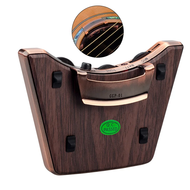 Advanced Acoustic Guitar Sound Hole Pickup Dual Pickup Modes Piezo + Mic Supports Volume Tone Phase For 36-42 Inch Classic Guita