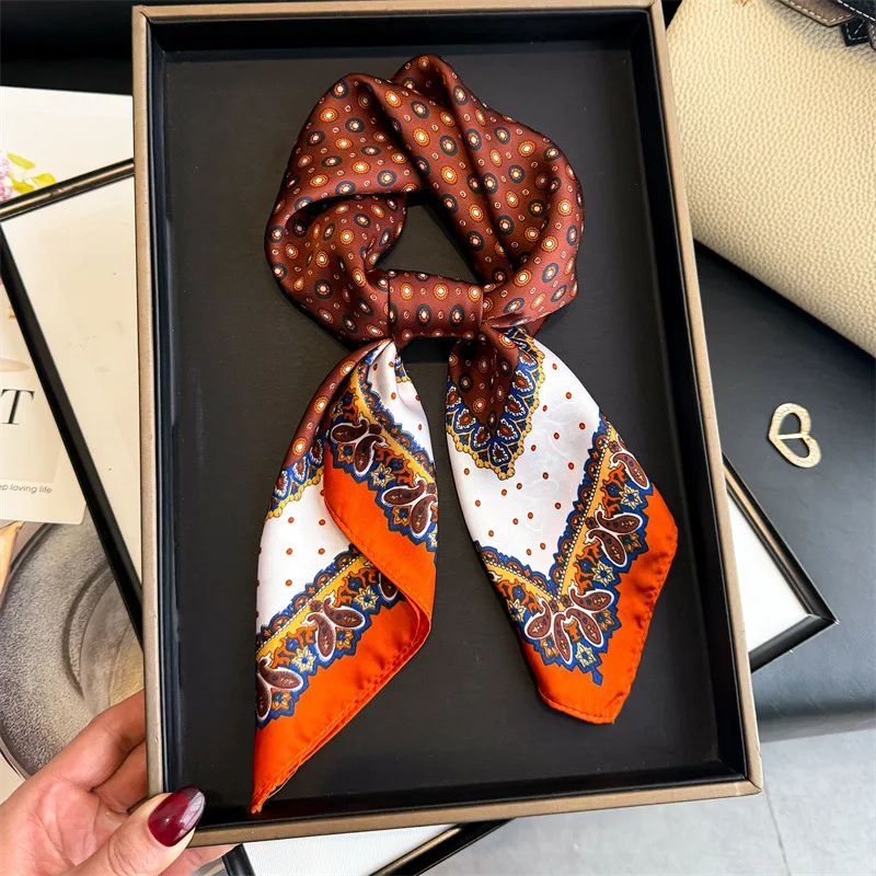 

Scarf Handkerchief Hijab Silk Luxury Shawl Wraps Bandana Headband Ribbon Accesories Designer Female Bands Hair Bands