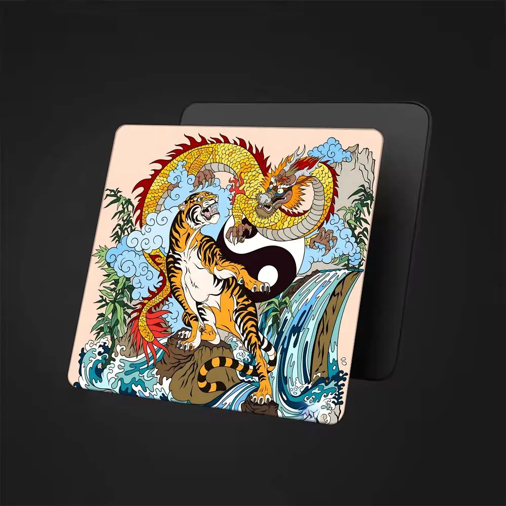 M-Cool Dragon tiger fightS Mouse Pad Cartoon rubber Small mouse pad desktop computer office keyboard e-sports ROGs game