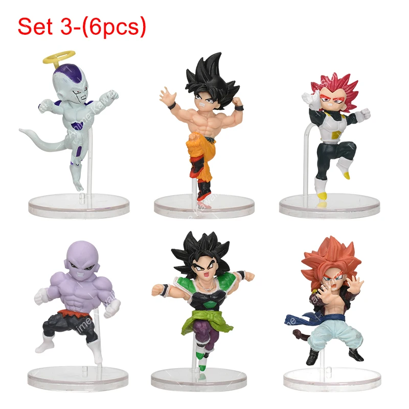 4pcs/6pcs/8pcs Super Saiyan Figures Dragon Ball Z Q Version Son Goku Gohan Vegeta Gogeta Piccolo Majin Buu Cell Model Toys Doll