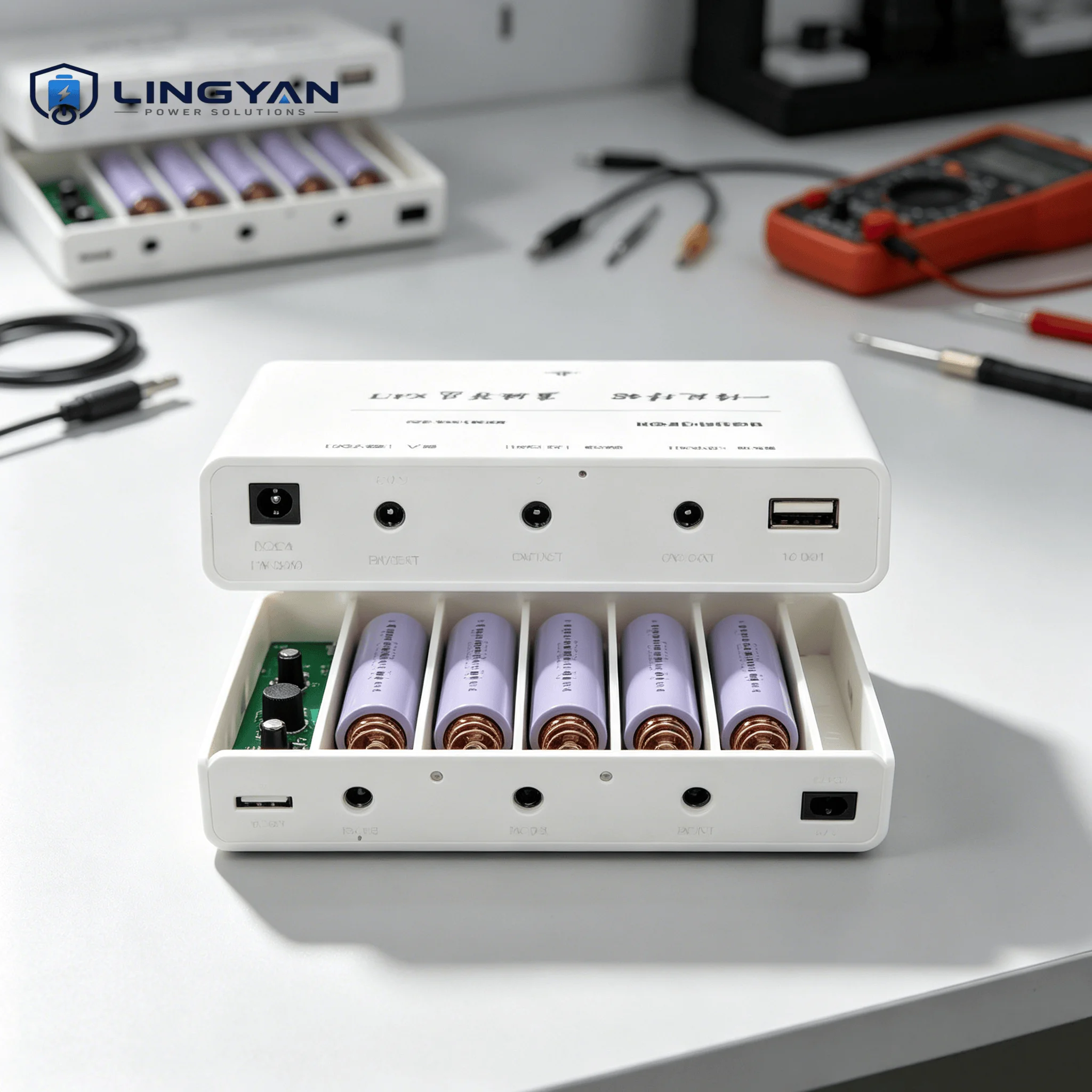 Portable Backup Power DC UPS Housing For All-in-One PC DIY 5x18650 19V 20V Output Uninterruptible Box Battery Not Included