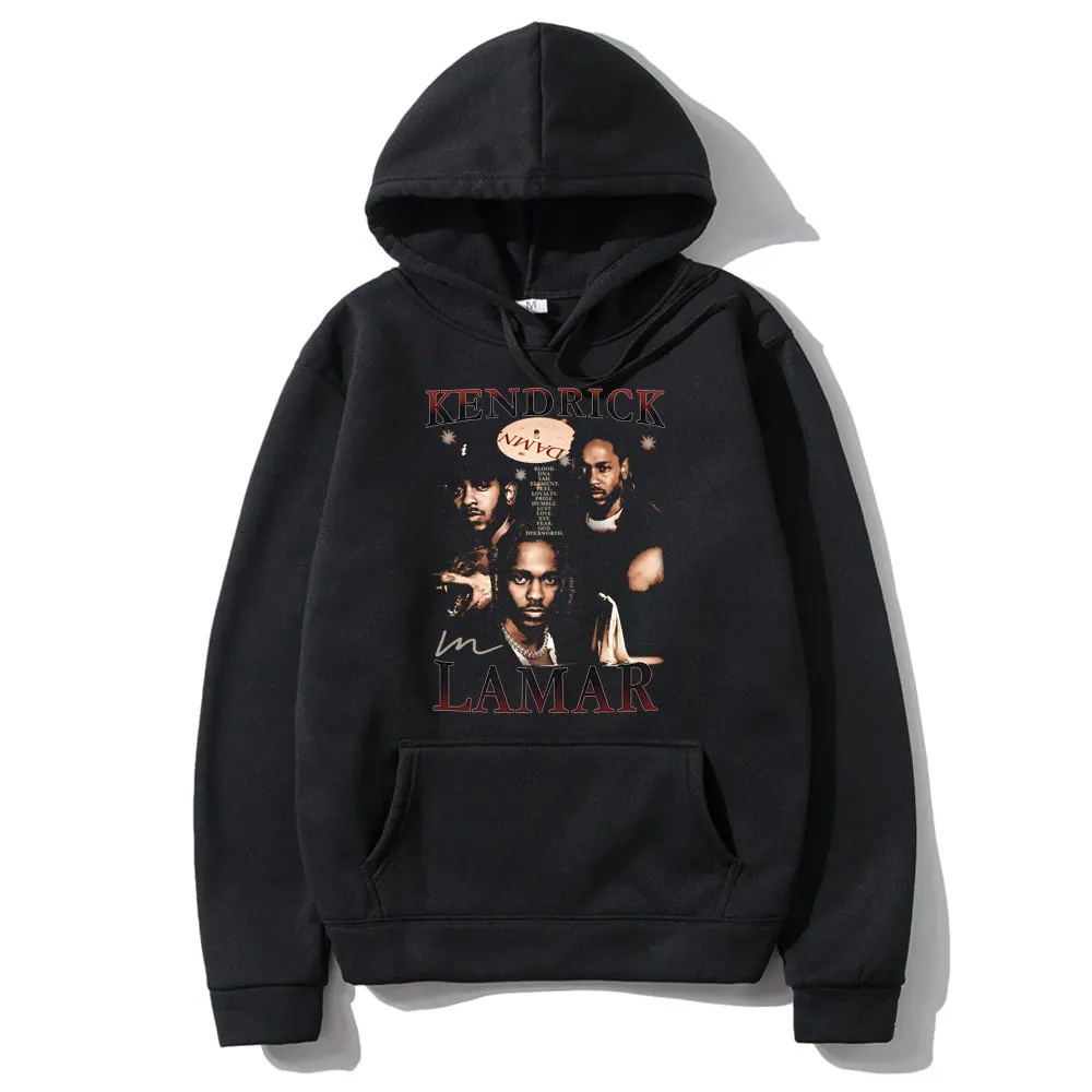 

Rapper Kendrick Lamar DAMN Graphic Hoodie Men Women Hip Hop Vintage Hoodies Men's Fashion Oversized Sweatshirt Casual Streetwear