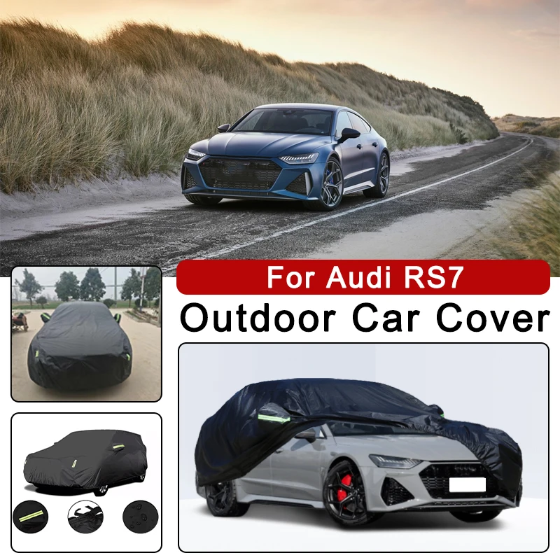 غطاء سيارة لسيارة أودي RS7 - حماية لكامل الجسم في الهواء الطلق، مقاوم للماء والغبار ومقاوم للحرارة، ملحقات خارجية للاستخدام في جميع المواسم