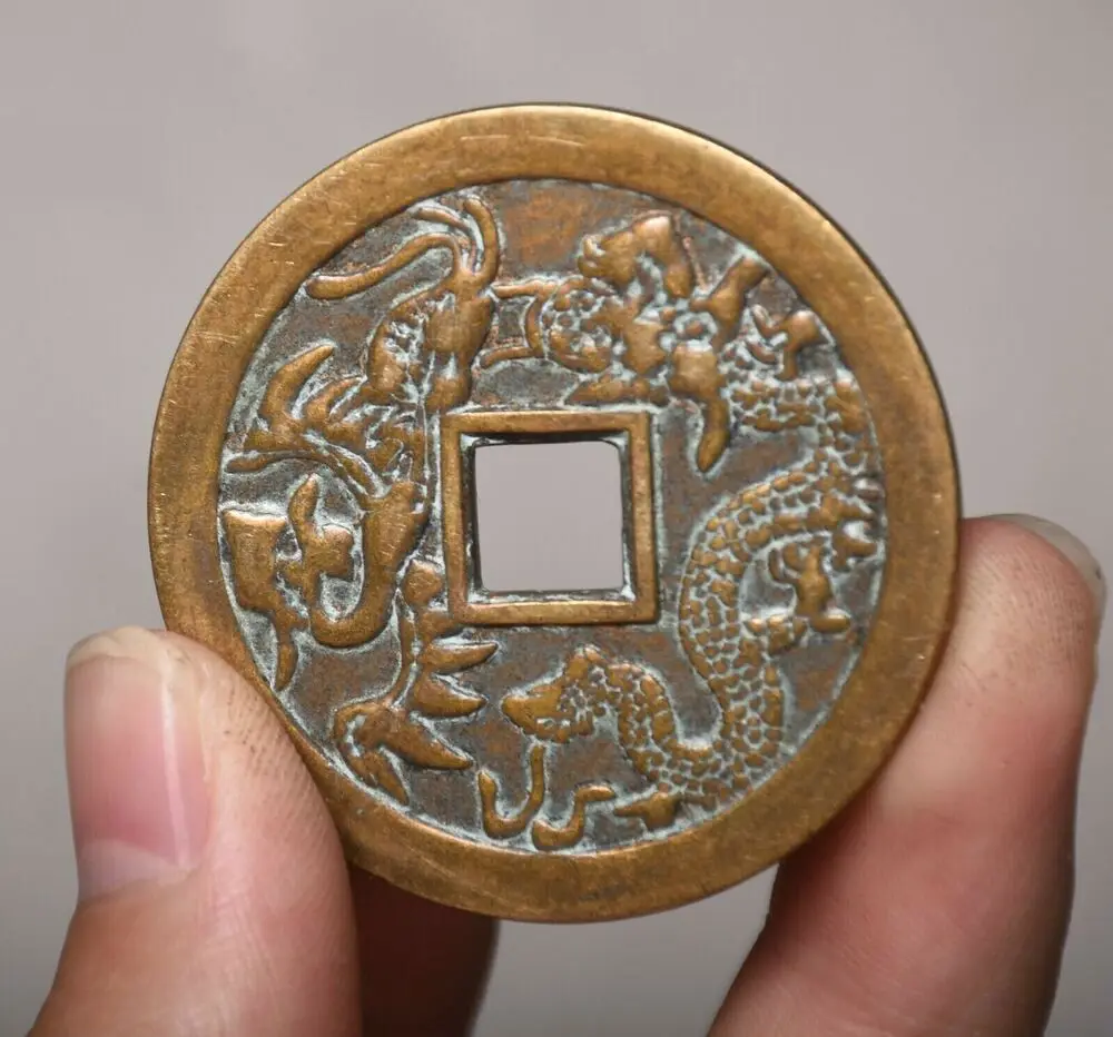 

Античная китайская медная монета Феникс фэн-шуй хуа