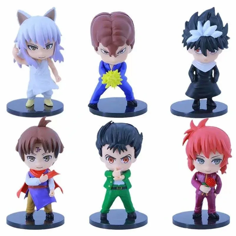 

10cm 6pcs YuYu Hakusho Yuusuke Urameshi fleeting shadow action figure collection toys Christmas gift doll with box