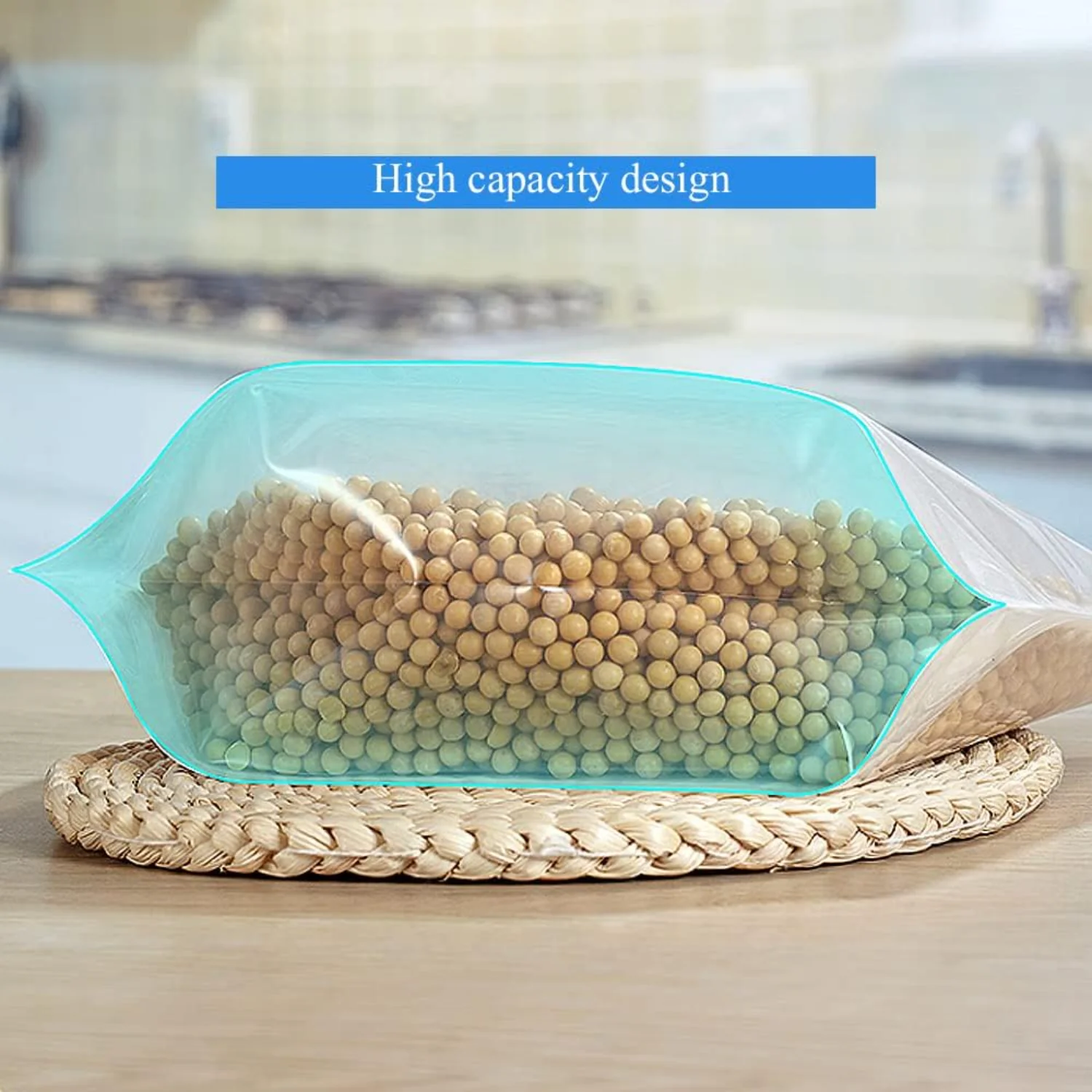 5L  Proof  Bags 5Pcs Reusable Plastic Bags Emergency Water  Large Capacity Clear Cereal Dry Food Containers Stand  Grain Sealed