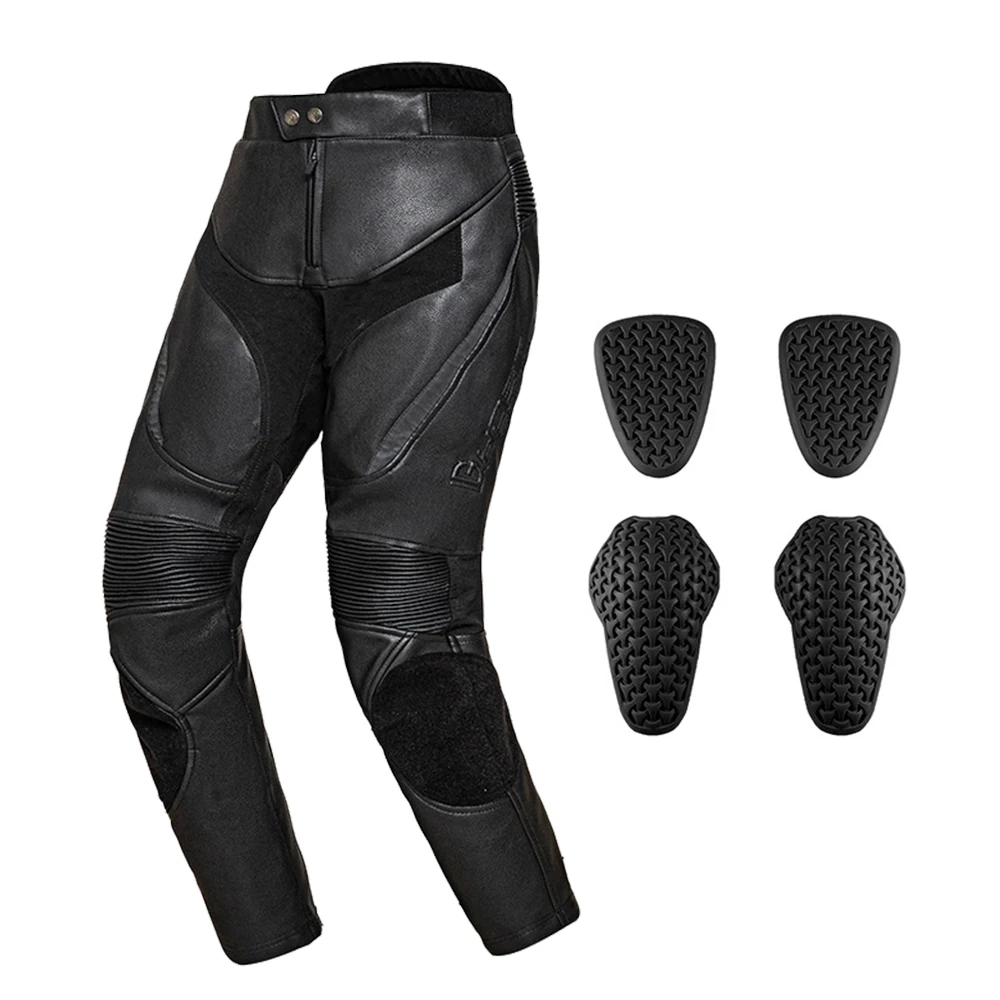 Motorcycle Pants PU Leather Pantalon Moto Men Pantalon Motocross Black Pantalon Moto Para Hombre CE Protector Motocross Pants