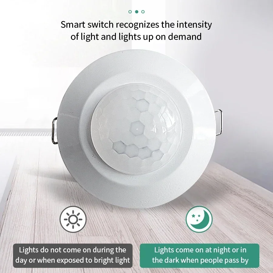 85-265V Human Body Infrared Sensor Switch Detector Corridor Car Park Smart Switche Adjustable LED Light Control Sensor Switch