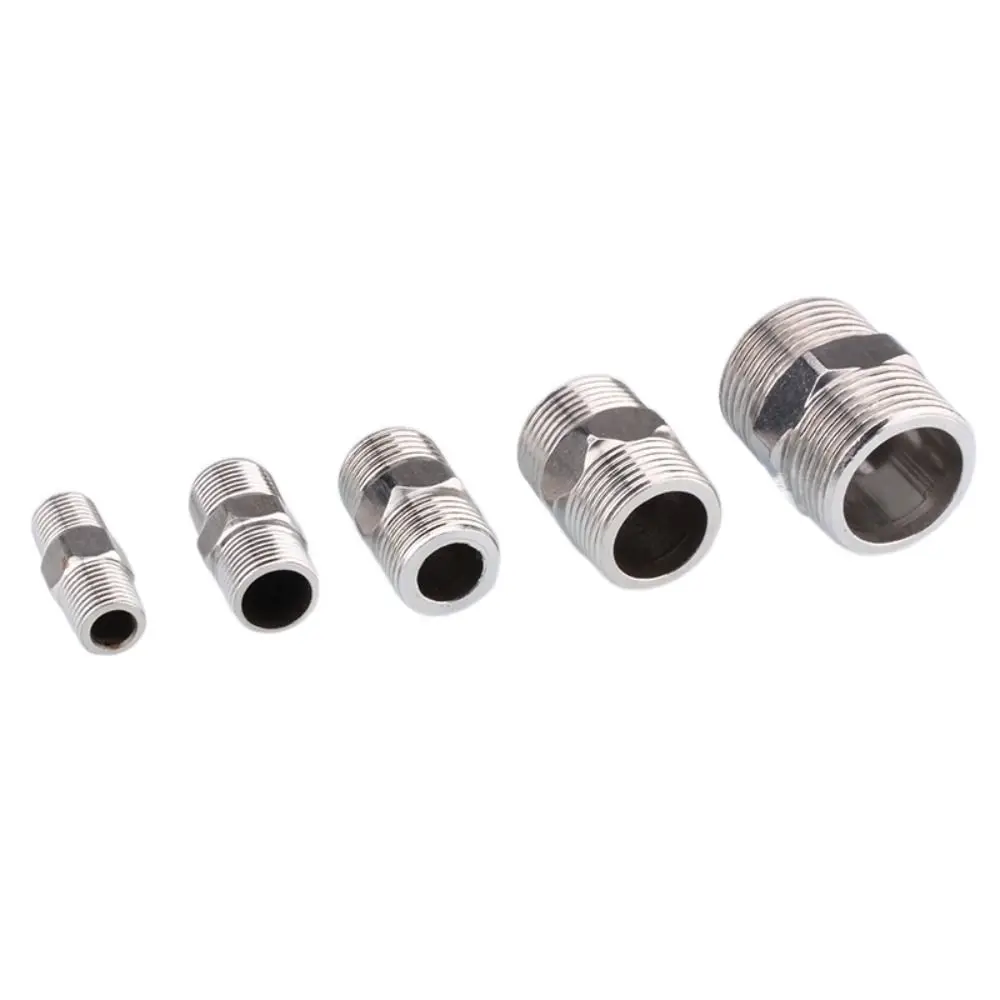 201 Stainless Double Male Thread Connecter Thickened Multiple Specifications Hex Nipple Union Hexagonal Pipe Fittings