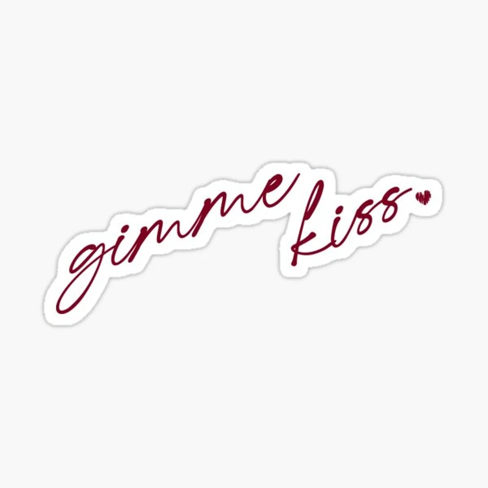 Donne-moi un baiser. |   Autocollant Rivalité Chauffant pour Ordinateur Portable, Décoration de Chambre, Voiture, Art de Dessin Animé Mignon, Mode, Valise