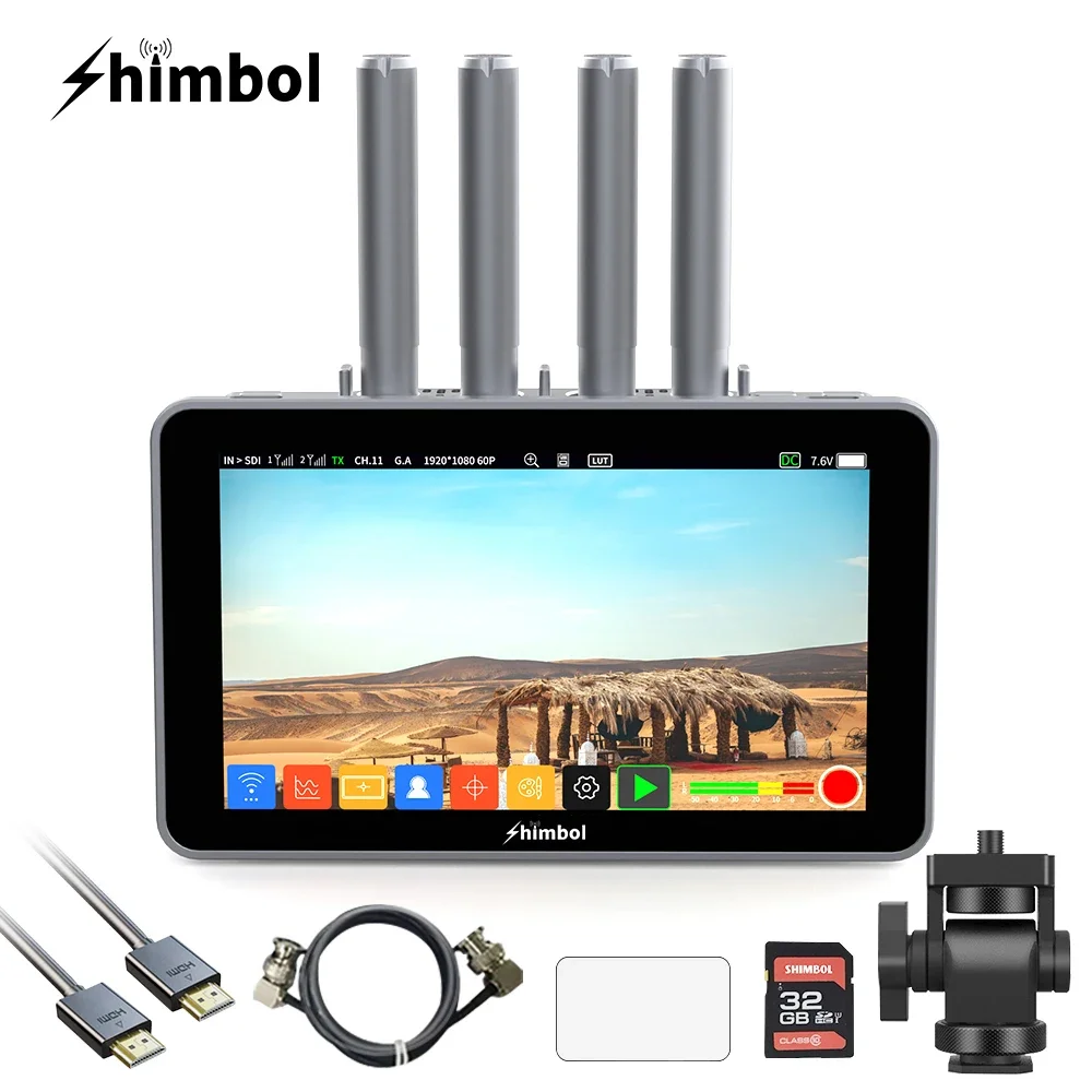 

Shimbol ZO600MS 5,5 дюйма 2000 нит 1080p60 Беспроводной 3G-SDI и HDMI-совместимый записывающее устройство/монитор с сенсорным экраном