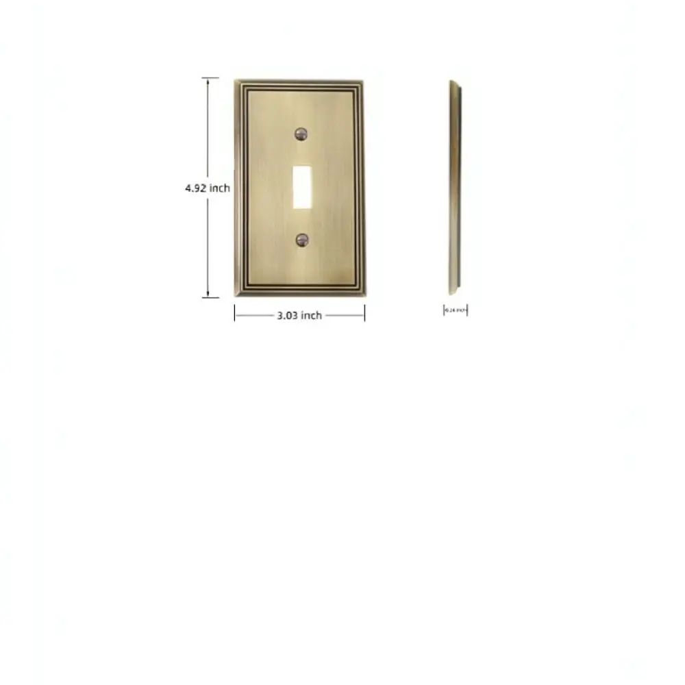 Durable Zinc Alloy Light Switch Plate Cover Retro Antique Style Electrical Decorative Panel Wall Accessory For Home