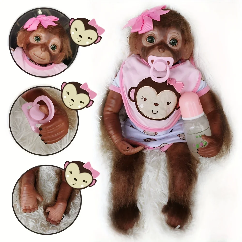 Otardolls - handmade Reborn monkey dolls for children, cute Reborn dolls with soft touch, children's reality dolls, birthdays