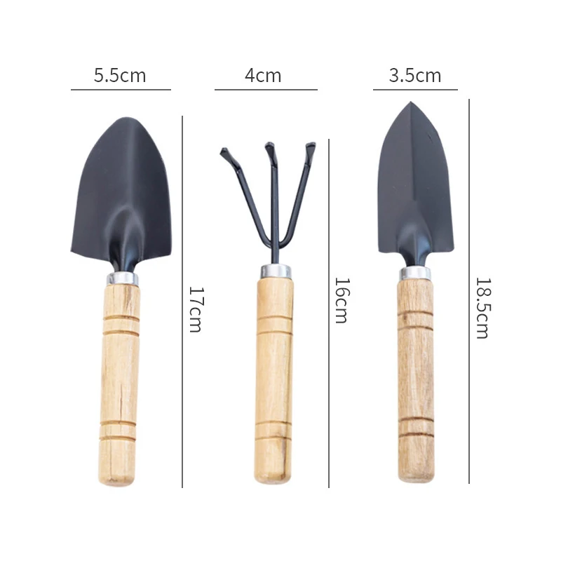 

3Pcs Set Gardening Trowel Garden Rake Ergonomic Hand Tools Planting Vegetables Flowers Succulent Small Shovel Potting Supplies