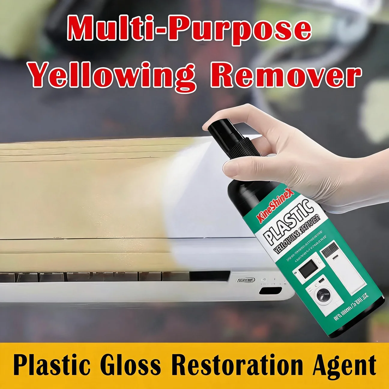Plastic Yellowing Remover Spray 100ml Quick Restore For Air Conditioner Toilet Appliances & Wardrobe Remove Yellow Stains