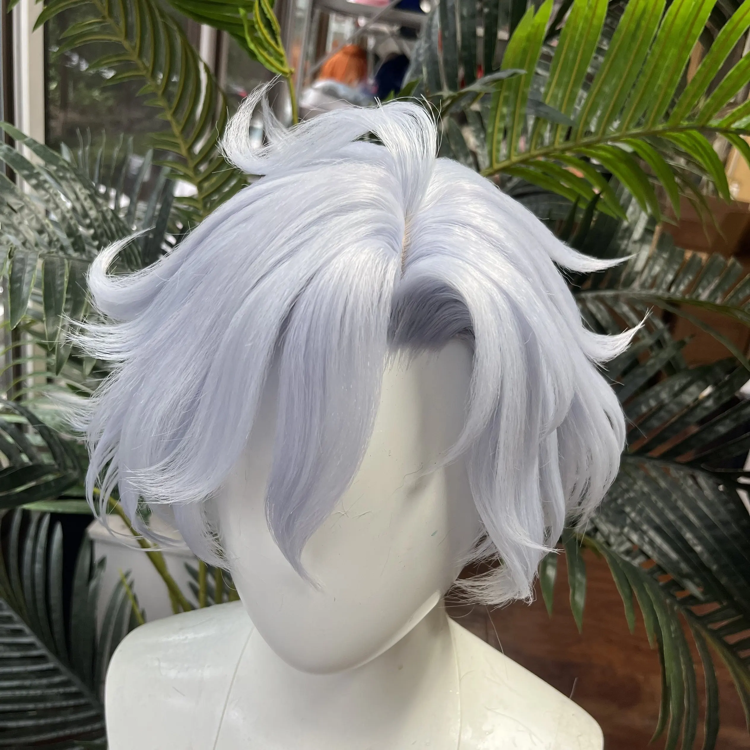 [Styled Wig]Mitya Cosplay Wig Game Genshin Impact Women Or Man Light Blue Short 33CM Hair Mitya Cosplay Hair Halloween Party view 4