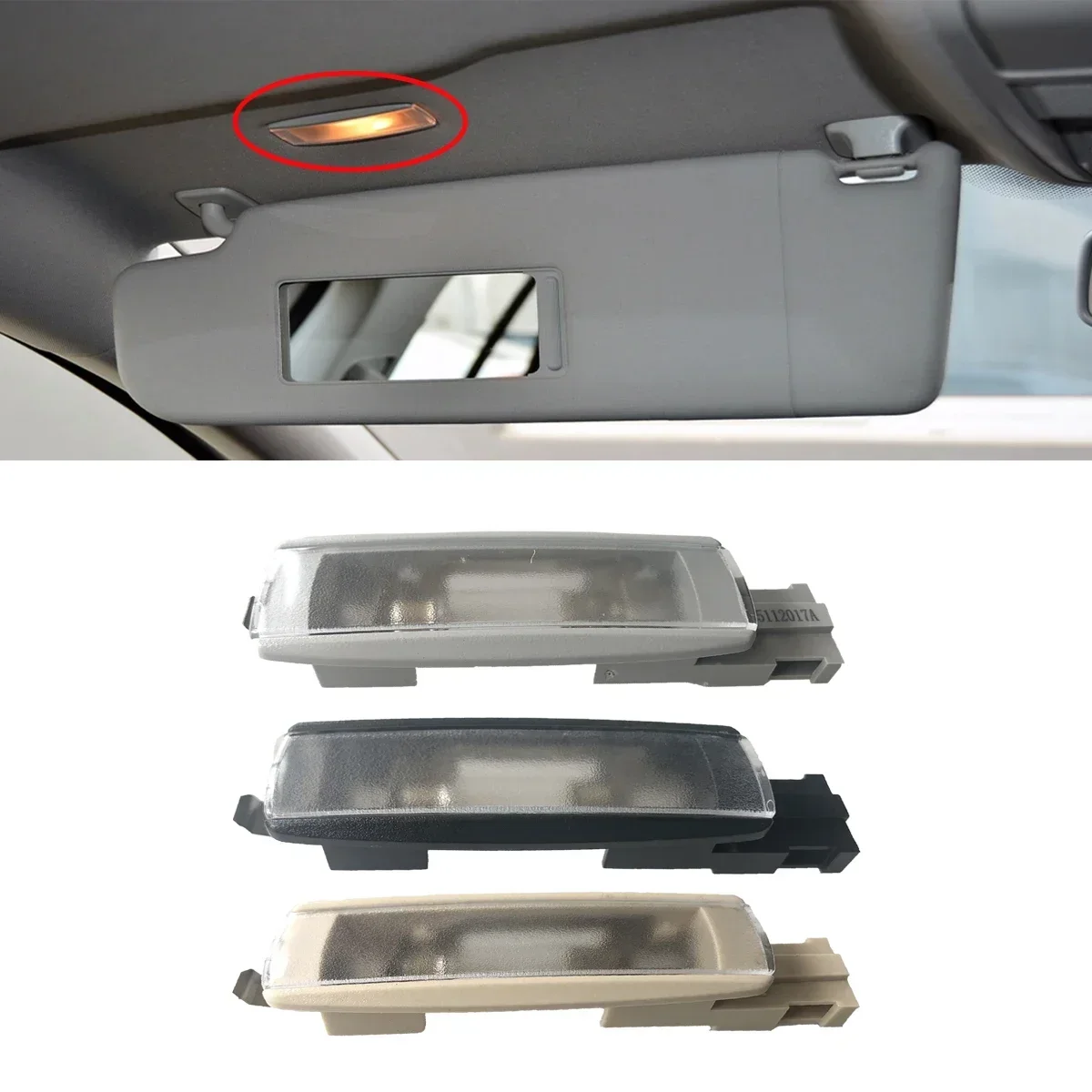 

GEFENSI 1/2PCS Interior Sun Visor Light Lamp For VW Golf 5 6 7 GTI R-Line Jetta A5 A6 A7 GLI Passat B6 B7 CC Beetle Eos Tiguan 1